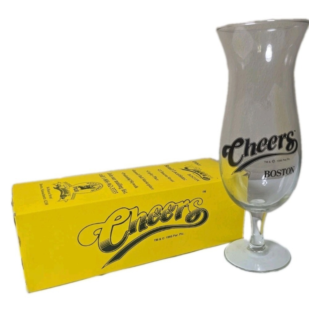 Vintage Cheers Boston Beer Hurricane Glass 1995 1996 Paramount TV Show